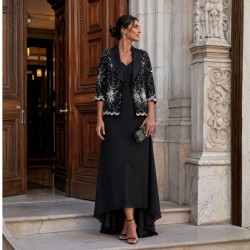 Vestido largo negro con...