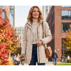 Gabardina Corta Beige con...